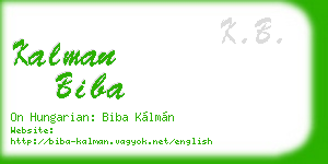 kalman biba business card